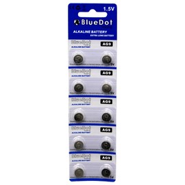 BlueDot Trading AG9, SR45, SG9, LR45 Alkaline Button Cell Batteries Ideal for Hearing aids, Watches, calculators, thermometers, Toys, and More - Quantity 50 Count