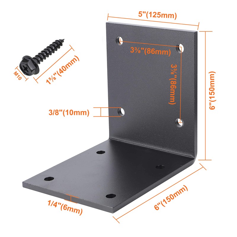 2 Pcs 6" X 6" Post Bracket - 90 Degree