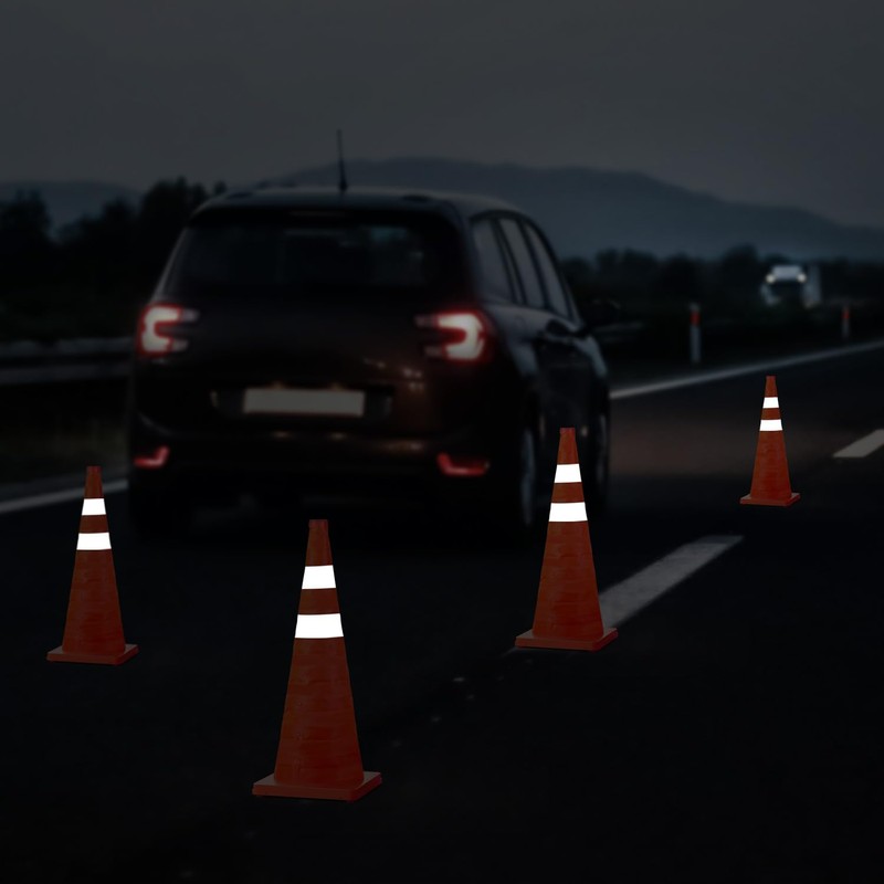 RoadHero 28 Inch [4 Pack] Collapsible Traffic Safety Cones, Multi
