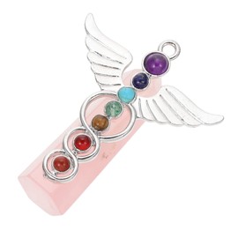 Gatuida Delicate Angel Hexagonal Column Crystal Stone Pendant Ornament for Desktop Decoration Unique Design with Craftsmanship for Tiered Tray Table