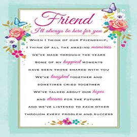 Piccadilly Greetings Heartfelt Wishes Sentimental Birthday Card Friend - 9 x 6 inches - Regal Publishing