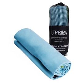 Prime Art Wood® Microfibre Hand Towels Set of 2 (70 x 140 cm and 40 x 80 cm) Quick-Dry, Extremely Absorbent, Ultralight Travel Towel Set with Bag - Ideal for Outdoor, Travel, Camping, turquoise, 200x100cm