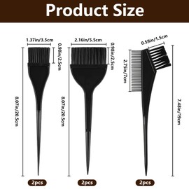 6 Pcs Hair Dye Brush Applicator Kit, Hair Color Brushes for Women Men, Hair Coloring Brush Set, Hair Color Applicator Brush Combs, Hair Dye Applicator Brush, Hair Tint Dyeing Hair Dying Tools Kits