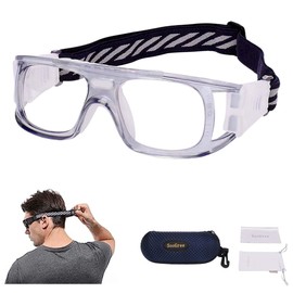Gafas deportivas de baloncesto para hombres y mujeres, gafas de seguridad, gafas de deporte, antiempañamiento, golpes, gafas de uso (gris)