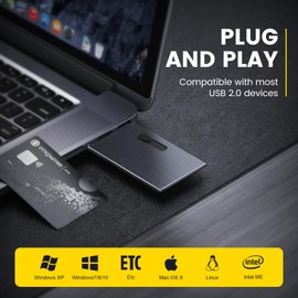 128 GB USB Stick Business Credit Cards Uflatek USB 2.0 Flash Drive Metal Shell Memory Stick Black Flash Drive Credit Card Shape Novelty Memory Stick External Memory Stick for Computer Laptop and PC