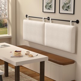 BSHOMGI Headboards Queen Size Bed Headboard Wall Mounted Headboards for Bed with Linen Upholstery Cabeceras De Cama Hanging Headboard for Bedroom (Beige, Queen)