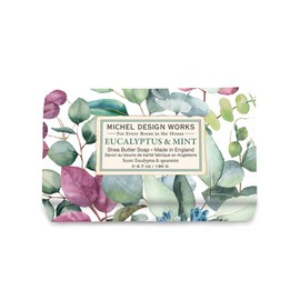Michel Design Works Soap Bar, Eucalyptus & Mint Medium, Beautiful Design, Triple-milled