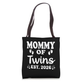 Promoted to Mommy of Twins 2026 Pregnancy Announcement Gifts Tote Bag