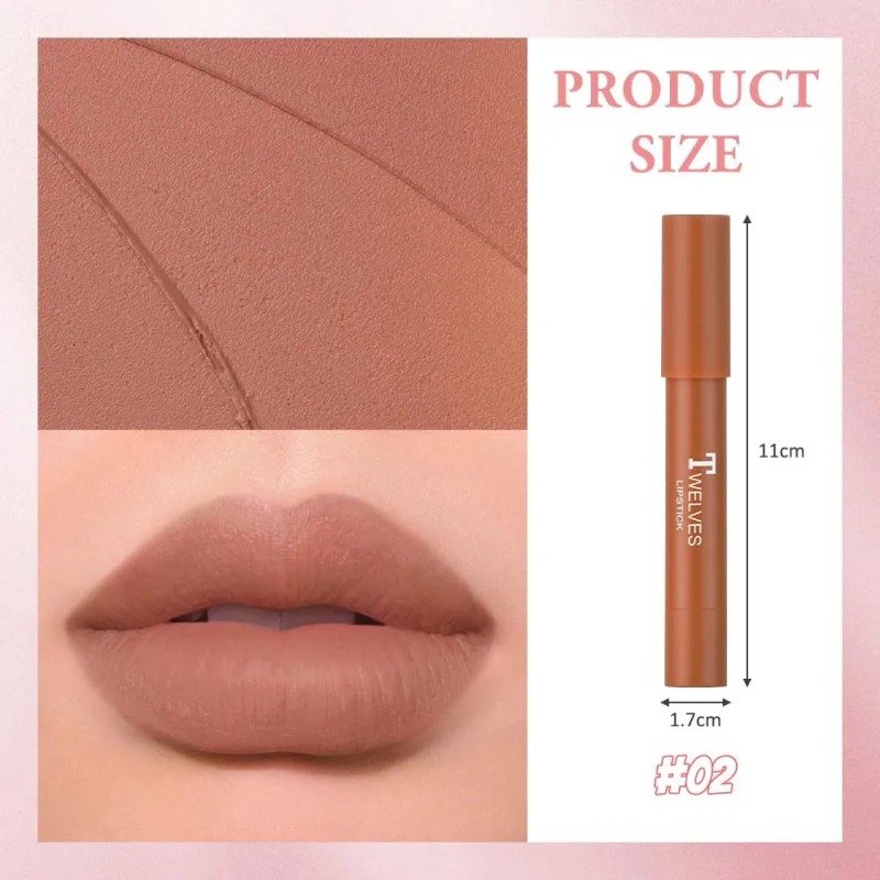 3 Piezas Pintalabios Mate Larga Duracion Labial Nude Cremoso
