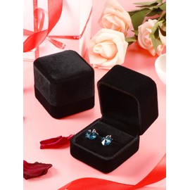 ZHANMAI 12 Pieces Velvet Ring Earring Box Gift Jewelry Case Gift Boxes for Wedding, Engagement, Birthday and Anniversary, Black
