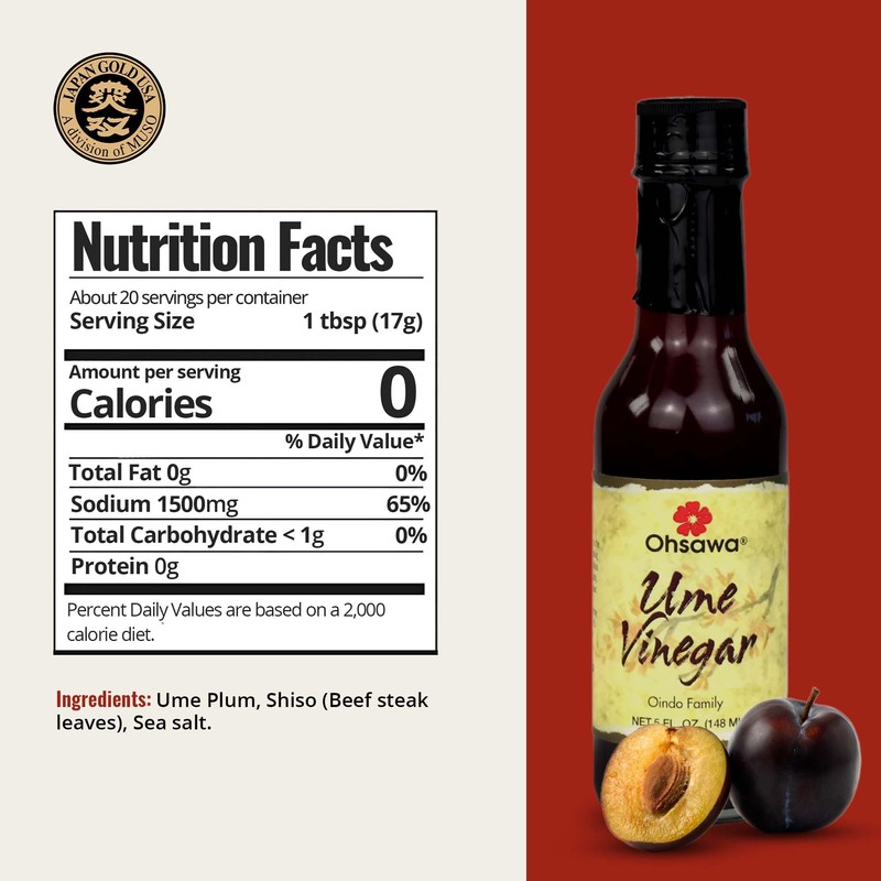 Ohsawa - Oindo Ume Plum Vinegar - Macrobiotic, Vegan and