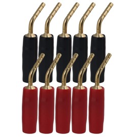 BQLZR 2mm Red & Black Gold-Plated Copper Banana Plugs Speaker Audio Wire Cable Connector Pin Plugs Pack of 10