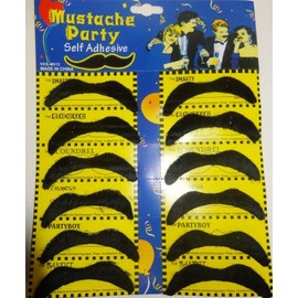 FDC Moustaches X 12 Mexican Bandit Collection Mustache Mustash Moustash Tashes Black
