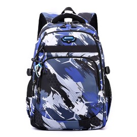 Bansusu Camouflage Print Backpack, For Elementary School Students, High School Students, Soccer, Large Capacity, Lightweight, Kids' Backpack, For Excursions, Forest School, Outdoor Door, blue a