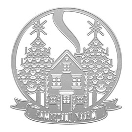 Christmas Metal Die Cuts House and Christmas Tree Crystal Ball Embossing Stencil Cutting Dies for Card Making Scrapbooking Paper Craft Album Stamps DIY Décor