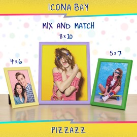 Icona Bay 8x10 Picture Frame, Purple Colored Solid Wood Scandinavian Style Frame for Photo, Pizzazz Collection