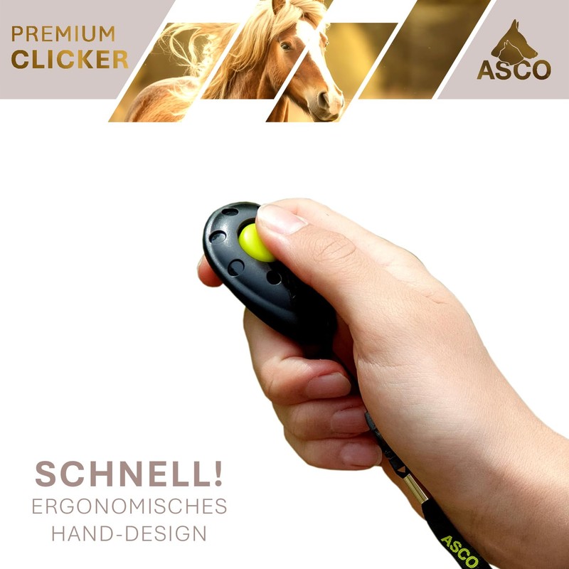 ASCO premium clicker, finger clicker for clicker training, for dogs,