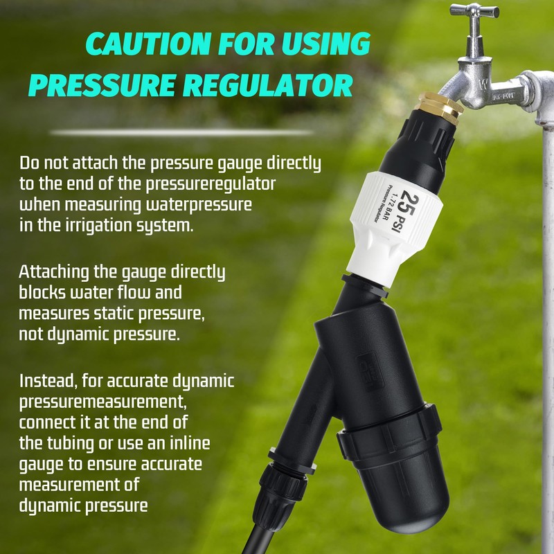 Drip Irrigation Pressure Regulator Kit,25 PSI Pressure Reducer,Inline Drip Irrigation