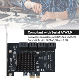 ELUTENG 8-Port PCIe to SATA 3.0 Expansion Card SATA 6Gb/s SA3108J Chipset: ASM1064 + JMB575 X1 Slot 8-Port SATAs III Expansion Controller Card Adapter Includes 2 Screws and a Screwdriver