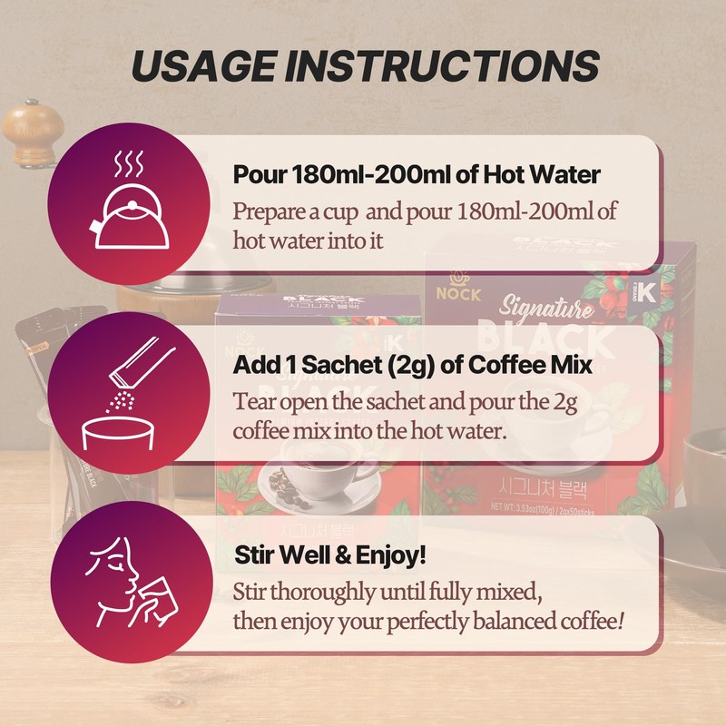 [Nokchawon] Signature Black Instant Coffee – Rich and Smooth Korean