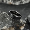 King Will 6mm Stainless Steel Ring Black Plated Matte Finish&Polished