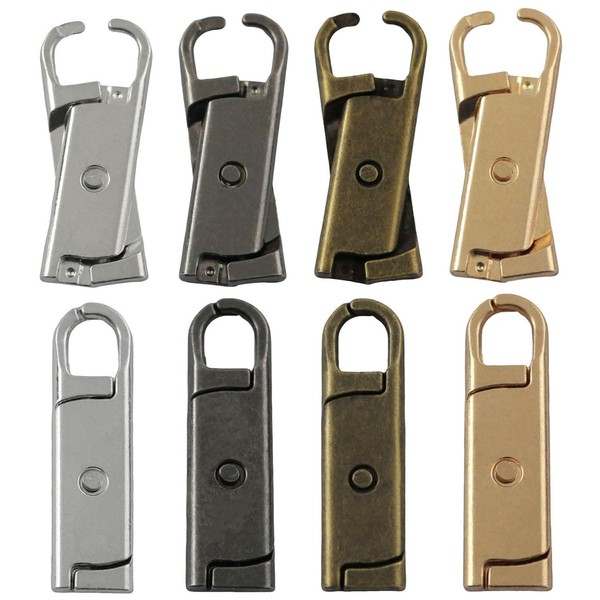 XGNG 12PCS Tool Free Removable Metal Rotating Zipper Pull Replacement