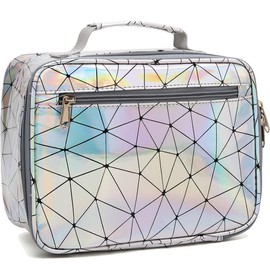 FlowFly Kids Lunch box Insulated Soft Bag Mini Cooler Back to School Thermal Meal Tote Kit for Girls, Boys, Lattice