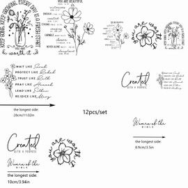 AMONEYLS Black Worlds Iron On Decals dtf Heat Transfer Patches for Clothing Washable Heat Press Decal Stickers 12PCS Decoration Applique 6sheet UV DTF Stickers for Cup