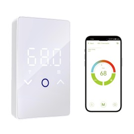 MAXKOSKO 2Pcs WiFi Smart Thermostat for Electric Floor Warming System with Touchscreen LED Display 120V/240V, Easy Connection & Energy Saving Home Programmable White Thermostat