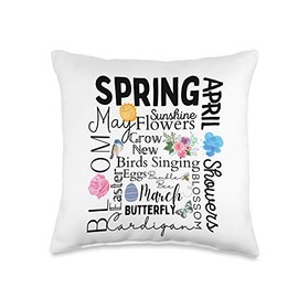 Spring Flowers Bloom Grow Blossom Pillow Bag Easter Throw Pillow