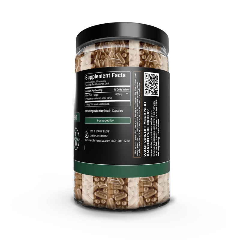 Pure Original Ingredients Pine Bark Extract (730 Capsules) No Magnesium