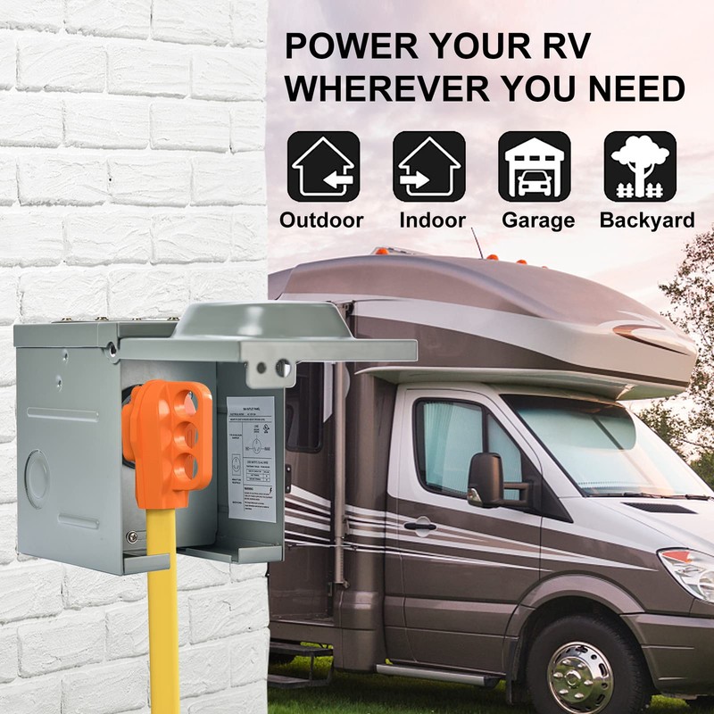 EyGde 30 Amp RV Power Outlet Box - Upgraded Preset