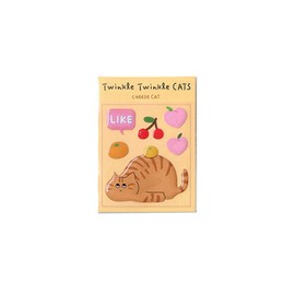 CHERRY COCO CherryCoco Glitter Cat Sticker 4 Types Cheese Cat Sticker, Plump Ladies, Cat, Cute, Fancy Fantasy