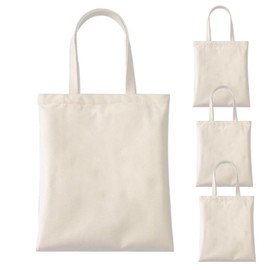 WeiMeet 4 Packs Canvas Tote Bags 15"x13" Cotton Canvas Reusable Grocery Shopping Blank Tote Bags with Handle