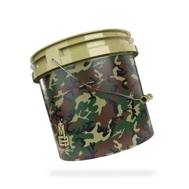 Magic Bucket Wash Bucket for Car Hand Wash Camouflage Green 3.5 US Gallons Approx. 13 Litres Compatible with Grit Guard, Detail Guardz Dirt Lock, Chemical Guys Dirt Trap, Gamma Lids