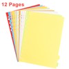 Pack of 5 Index Dividers A4 12 Pieces, Cardboard Index