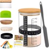 Premium Sourdough Starter Kit,34 oz with Bamboo Lid,Cloth Cover,Date Tracker,Thermometer