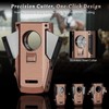 All-in-One Torch Lighter with Straight Cutter, Holder, Built-in Punch Tool,