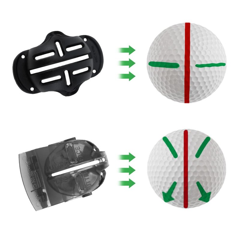 Golf Ball Markers,2PCS Golf Ball Liner Template and 4PCS Markers,Line