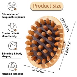 Fokmuaex Wooden Acupressure Massage Brush - Full Body Meridian Therapy Tool for Back, Legs & Feet - Stimulates Blood Circulation & Relieves Muscle Fatigue