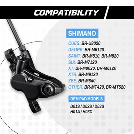 epic Disc Brake Pads for Shimano Brakes | D01S, D02S, H01A, H03C | Fits Cues, Deore, Saint, SLX, XT, Zee | Organic, Semi-Metallic, Sintered, Ceramic & E-Bike Options | 2 Sets (E-Bike)