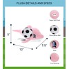 DolliBu Pink Dolphin Stuffed Animal with Soccer Ball Plush -
