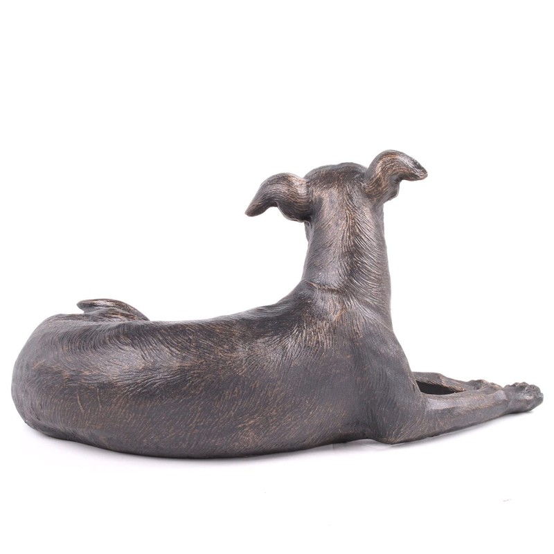 Greyhound Dog Painted Bronze Resin Sculpture