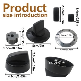 2025 New Electric Range Burner Knob Kit K-N002 R-KE Electric Range Oven Knob Handle Kit Compatible for Whirlpool Gas Stove Replace T-JKN002 R-K103