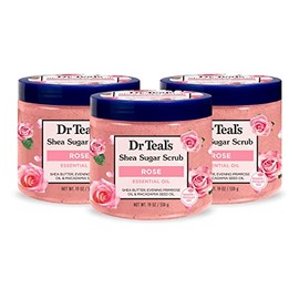 Dr Teal's Dr Teal's Shea Sugar Body Scrub, Rose with Essential Oil, 19 oz (Pack of 3)