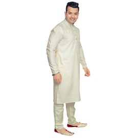 Men's Plain Soft Touch Cotton Kurta Trouser Pajama 1926 (UK, Numeric, 42, Regular, Regular, Cream)