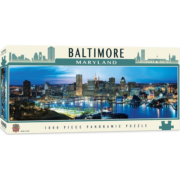 MasterPieces Cityscapes Panoramic Jigsaw Puzzle, Downtown Baltimore, Maryland, Photographs by James Blakeway, 1000 Pieces