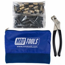 25 3/16 & 25 5/32 Extra Short Cleco Sheet Metal Fasteners + Cleco Pliers w/Carry Bag (KK4S50-4)