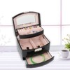 3 Layers Jewelry Necklace Ring Storage Box Case Lady Gift