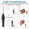Zhufas Woodworking Set Countersink Drill Bit 5 Pieces 1/4 Inch